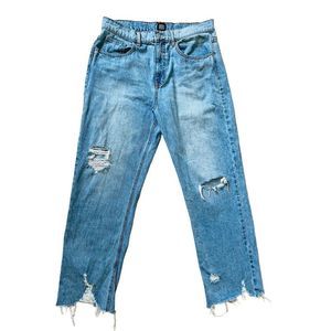 BDG Cowboy Jeans Distressed Denim High Rise Raw Hem Womens Size 32